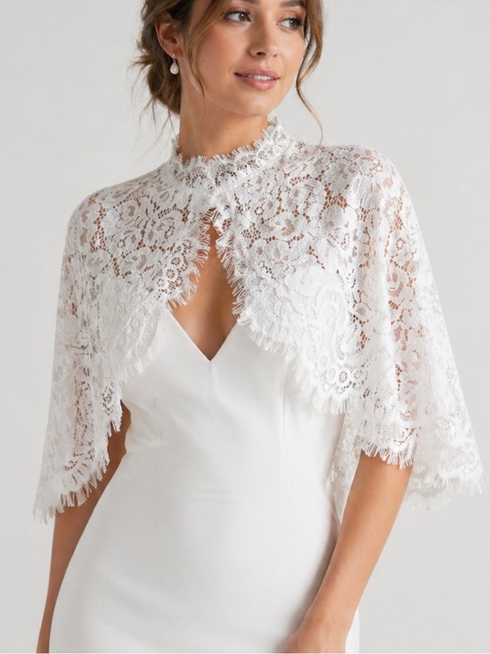 Dresses & Skirts - NWT White Lace Bridal Capelet Wedding Cape